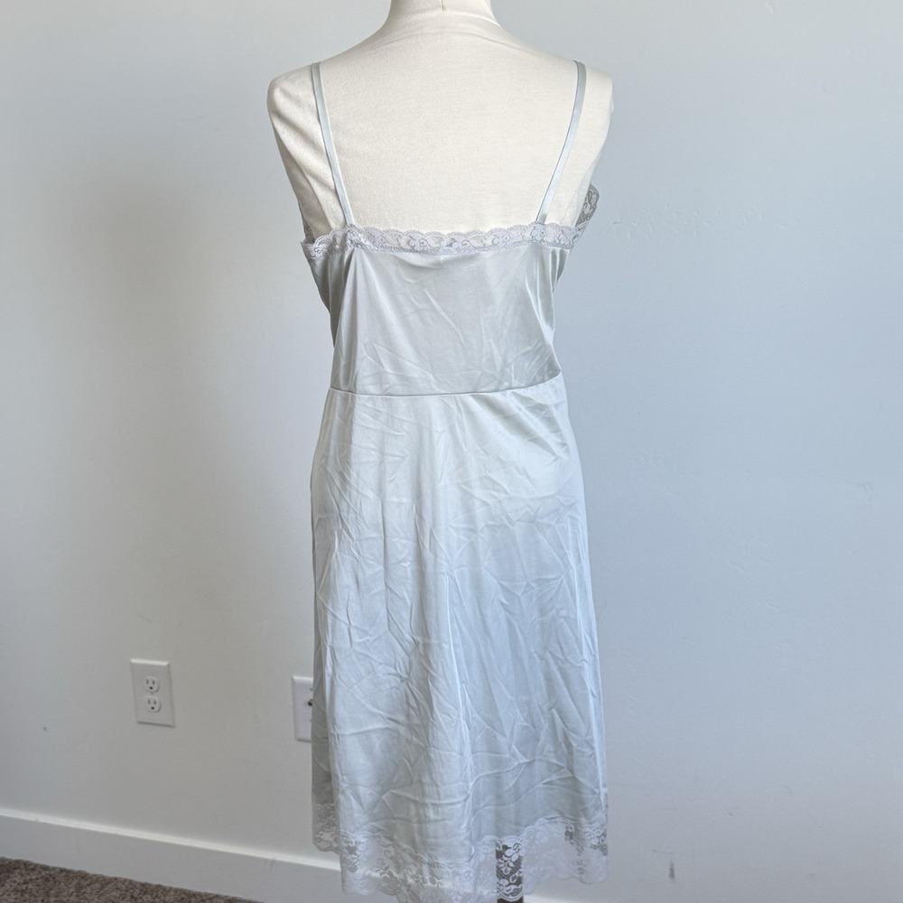 VTG Slip Dress Lace Silky Women M 36 Lingerie Cocktails Nylon babydoll - Picture 4 of 8